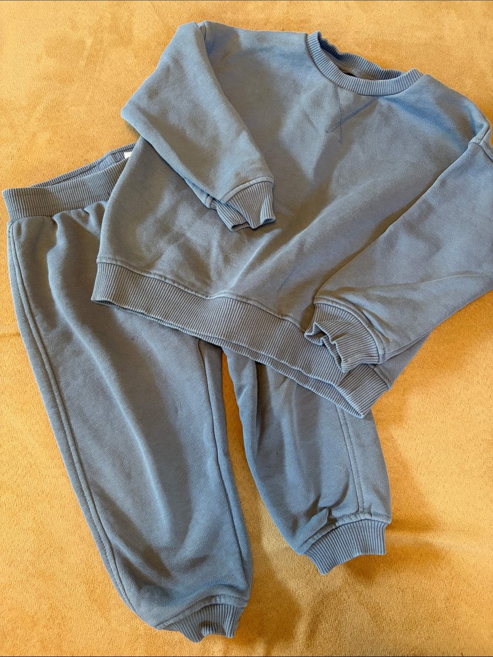 Zara Cozy Blue Sweatpants & Sweatshirt Set